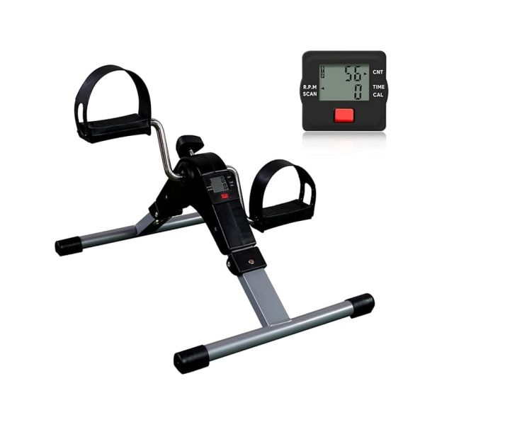 Mini Exercise Cycle/Portable Folding Arm & Leg Pedal Exerciser With Digital Lcd Display Home Indoor Mini Exercise Bike Resistance Adjustable - Sports & Fitness