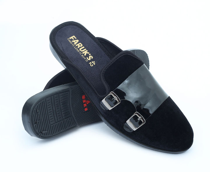 New%20Fashionable%20Velvet%20Half%20Shoe%20For%20Men%20Black%20-%20Image%206