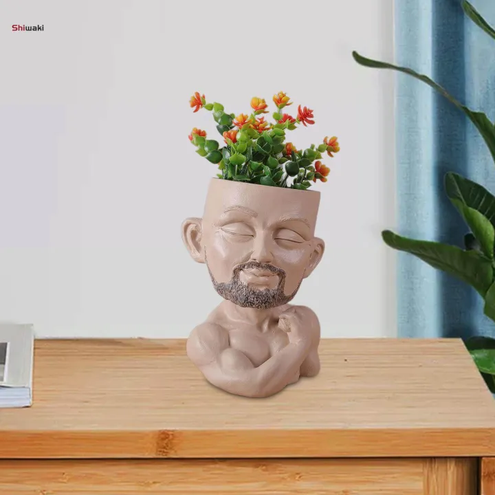 Pot%20Head%20Planter%20with%20Drainage%20Hole%20Craft%20Desktop%20Human%20Funny%20Face%20Flower%20Pot%20for%20Drawing%20Room%20Bedroom%20Indoor%20Cabinet%20Bookshelf%20-%20Image%206