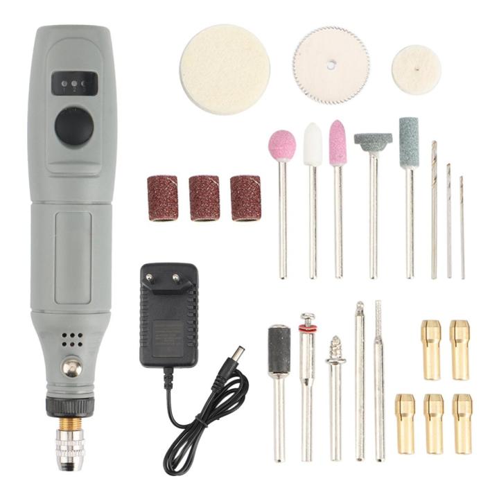EU Plug,220V Mini Electric Drill Tools Multifunctional Grinder Grinding Accessories Set Speed Engraving Pen -GRAY1