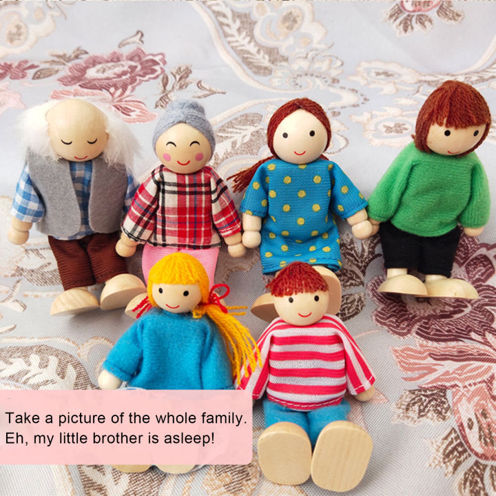 7Pcs/Set%20Cartoon%20Family%20Wooden%20Movable%20Jointed%20Doll%20Parent-child%20Toys%20Kids%20Gift%20-%20Image%207