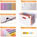 File Folders Portable Expanding 12-Pocket File Folder A4 Accordion File Document Organizer for Home Office School. 