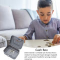 【support】 Safe Box Lockable Cash Box With Key,Portable Piggy Box Made Of Metal Small Security Lock Box Sturdy Boxes For Kids. 