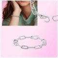 Silver Plated Brass Bracelet Me Pearl Chain Link Bracelets for Women Fine Gift Jewelry fit for Charms 2022 New Me Collection.