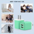 Multicolor 2.4A Dual USB Port Wall Charger. 