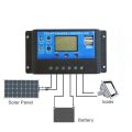 Pwm Solar Charge Controller Lcd Display 10A 12V 24V Overcharge Under Voltage Upper Voltage Protection For 10W-50W Solar - Solar Panel - solar charge controller.