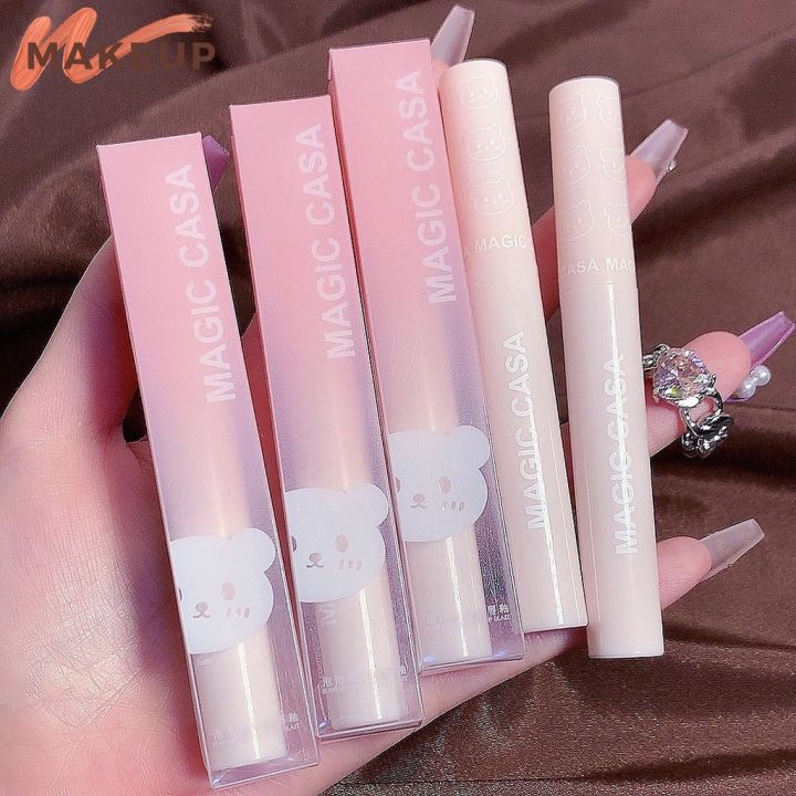 MAGIC CASA 6 Pcs 1 Set Bubble Bear Lip Glaze Long Lasting Waterproof  Lip Glaze Water-glossy Mirror Texture Glass Toot Lip Lip Glaze for Women