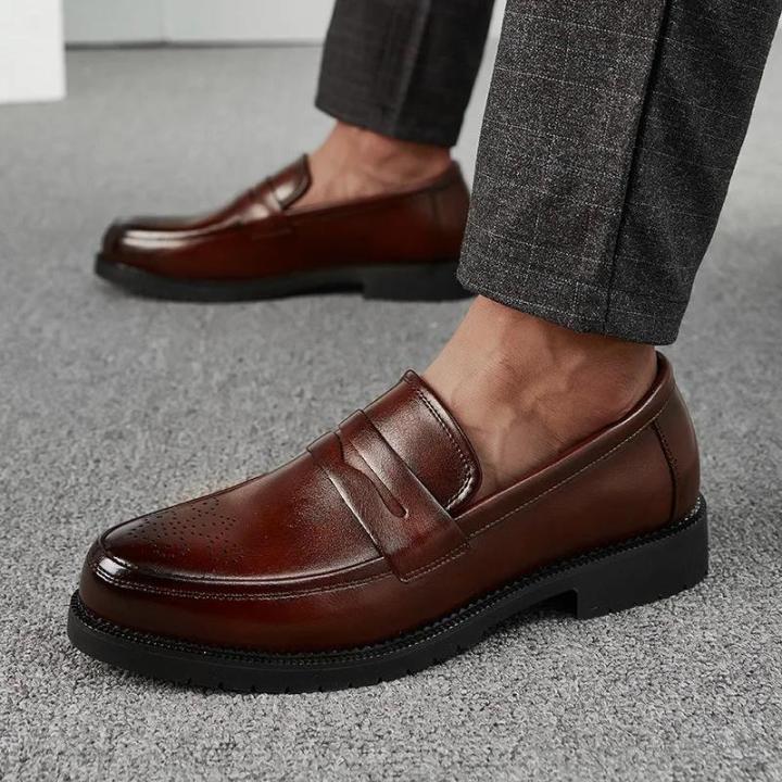 Men Dress Shoes Inner High Loafers Men Shoes Casual Shoe Man Fit Classic  Party British Men's Height-increasing Shoes BunnyGarden | Daraz.com.bd