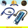 PCE164P-NO3 0.6M PCIe PCI-E 1X to 16X Riser Card Extender + 15Pin SATA to 6Pin Power cable for mining. 