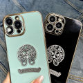 FELMYST Chrome Hearts Phone Case For Infinix Note 12 G88 Luxury Fashion Trendy Brand Metal Plating Mobile Casing Square Girl Gift Square Shockproof Back Soft Cover.