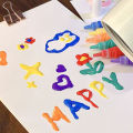 6Pcs 3D Printing Bubble Pen DIY Ink Puffy Paint Pens Like Popcorn Pens Greeting Birthday Cards Handmade Kids Gifts.