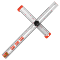1 Piece 2-In-1 Drilling Positioning Ruler, T Square Ruler Woodworking Ruler, Aluminum Alloy Cabinet Hardware Jig Tool,Multi Angle Measuring Ruler. 