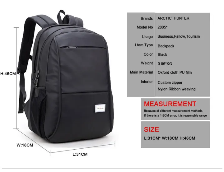 ARCTIC%20HUNTER%20Waterproof%20Black%20School/College%20Bag%20-%20Image%204
