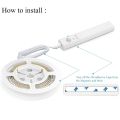 【Hey my home】Battery Sensor Light 1Meter LED Strip Motion Activated Induction Bed Light automatic shut off Timer Warm white. 