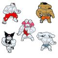 Funny Sanrio Muscle Serie Enamel Pins Kawaii Anime Hello Kitty Brooch Fitness Hunk Couple Melody Kuromi Bag Pins Accessories.