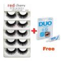 RED_CHERRY False Eyelashes Natural Long Eye Lashes Extension Makeup Professional Faux Eyelash & Free Gift Glue. 