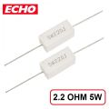 5pcs- 2.2 Ohm 5Watt 5% Ceramic Cement Resistor.