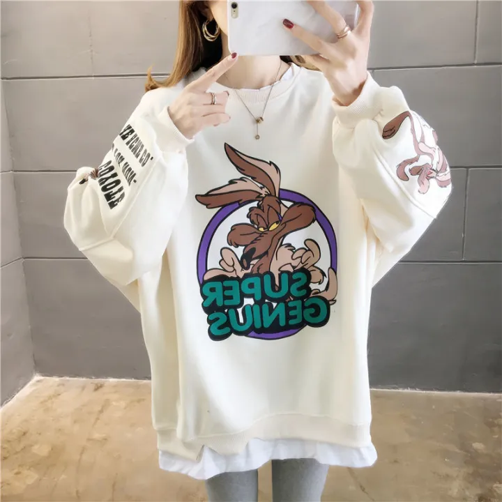 Autumn%20Winter%20Plus%20Velvet%20Casual%20Women%20Sweatshirt%20Harajuku%20Print%20Cartoon%20Big%20Bad%20Wolf%20Lady%20Clothes%20Lettersthin%20Pullover%20Female%20-%20Image%207