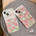 Fresh Tulip Phone Case Compatible For IPhone 11 14 13 12 Pro Max XR X XS Max 7 6 8 6s Plus SE 2020 Cute Sweet Bunny Flower Shockproof 3D Wavy Curved Edge Soft Cartoon Cover.