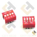 3Pcs 4 Position DIP Switch 2.54mm Pitch Horizontal DIP Switch Four Positions Piano Type Dial DIP Slide Switch For Electronics Circuit PCB.