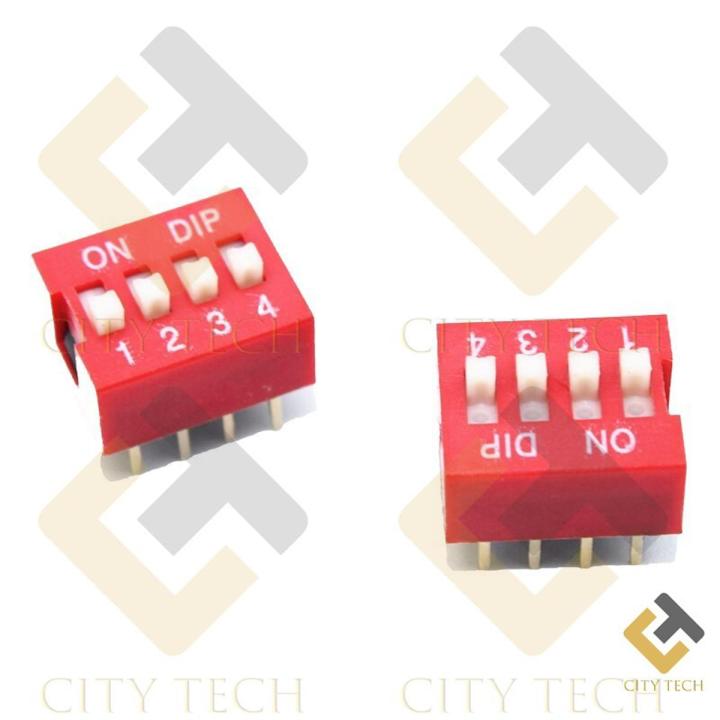 3Pcs 4 Position DIP Switch 2.54mm Pitch Horizontal DIP Switch Four Positions Piano Type Dial DIP Slide Switch For Electronics Circuit PCB