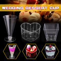 Plastic Cup Clear Square Love Cone Shape Dessert Cup Festival Wedding Decoration Cake Jelly Pudding Tiramisu.