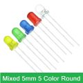 50Pcs- MIXED 5mm Colorful LED Mixed 5mm 5 Color Round LED Light Green Red Yellow Blue White LED Light Bulbs 5mm LED Light Emitting Diode. 