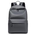 PU Leather Backpack For Men High Quality Business Travel Bag Solid Color Rucksack Unisex Simple Bagpack Holds 15.6 Inches Laptop.