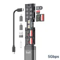 BUDI Multifunctional 9-in-1 SD Card Reader Data Cable USB 3.0 Type-C Phone and Computer Adapter. 