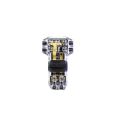 T-shaped double non stripping straight branch connector, press type quick wiring, red and black wire.