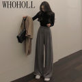 2022 Spring Suit Pants Female Solid Wide Leg Pants Women Full Length Pants Ladies High Quality simple Casual Straight Pants Superman. 