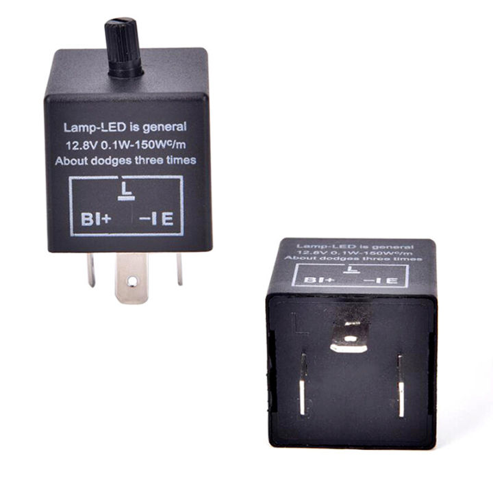 12V 3-Pin LED Adjustable Car Flasher Flash Relay For Turn Signal Light CF13