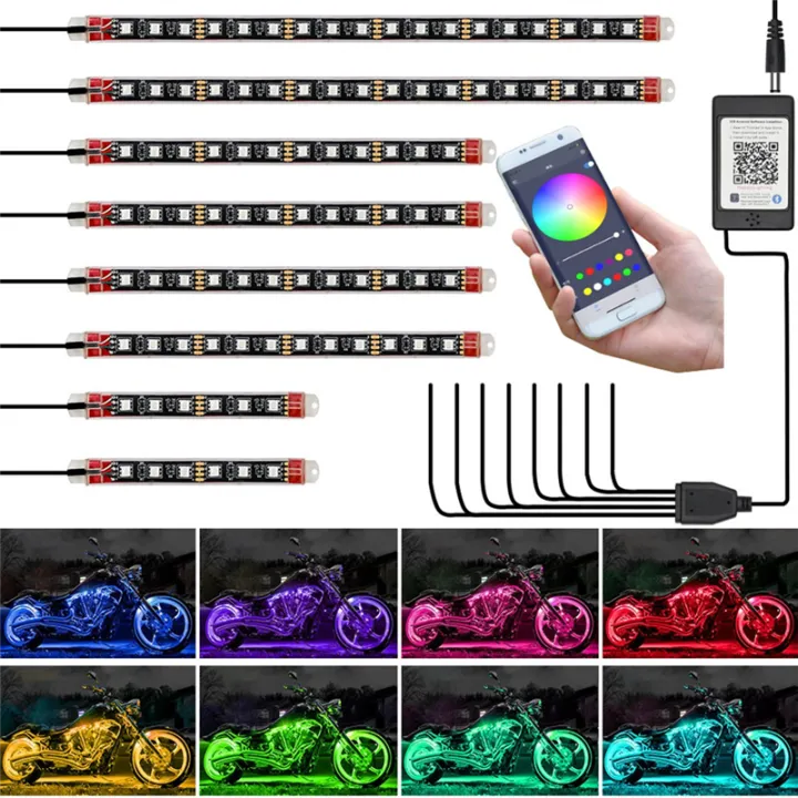 8PCS%20Motorcycle%20Underglow%20LED%20Light%20Kit,%20App%20Control%20Multicolor%20Motorcycle%20LED%20Light%20Kit%20RGB%20Strips%20Light%20Waterproof%20Replacement%20-%20Image%202