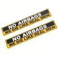 1pc NO AIRBAGS Funny Motorcycle Stickers for Fuel Tank Helmet Safety Warning Decals Auto Sun Visor Window Bumper Decoration.