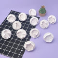 Kulai decorative white plastic stamper opp christmas simulation biscuit mold baking four-piece christmas spring mold. 