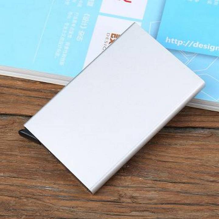 Anti RFID Bank Debit/Credit/ATM Card Holder- Silver | Daraz.com.bd