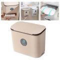 Wall Mounted Hanging Trash Can with Lid Installable Counter Top under Sink Compost Wastebasket Cupboard Bathroom.