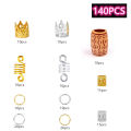 60-170pcs Hair Braid Dreadlock Beads Cuffs Clips Braid Spiral Braid Hair Extension for Accessories Hair Ring Mixing. 