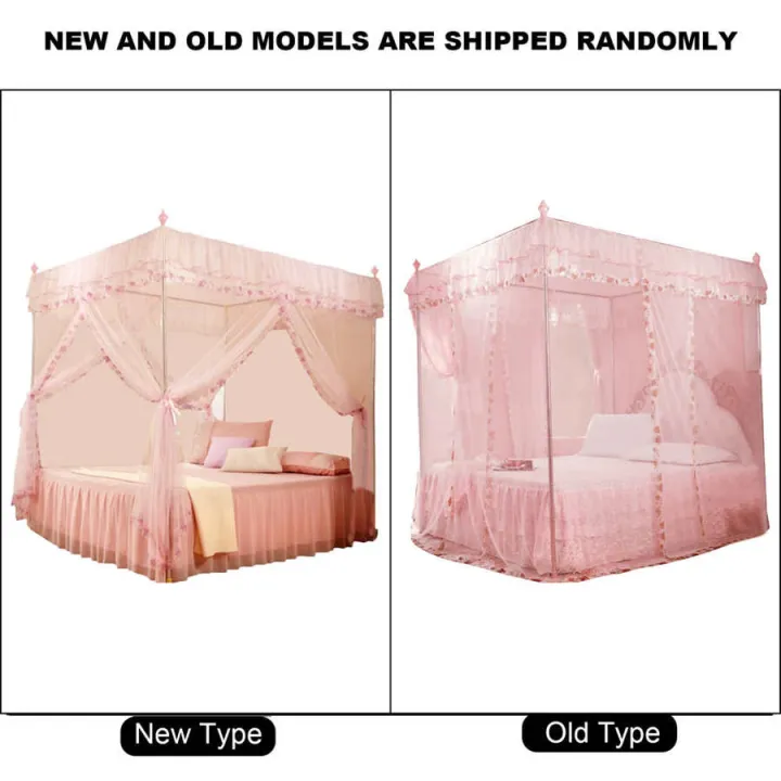 Bedroom%20Mosquito%20Netting%20Luxury%20Princess%20Canopy%20Bed%20Curtains%204%20Corner%203%20Side%20Openings%20Post%20Bed%20Curtain%20Bedding%20No%20Bracket%20-%20Image%206