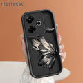 Hontinga for Redmi 13 Xiaomi Poco M6 4G Back Cover black butterfly Pattern Ladder Soft Camera Protection Rubber Phone Case for Girls.