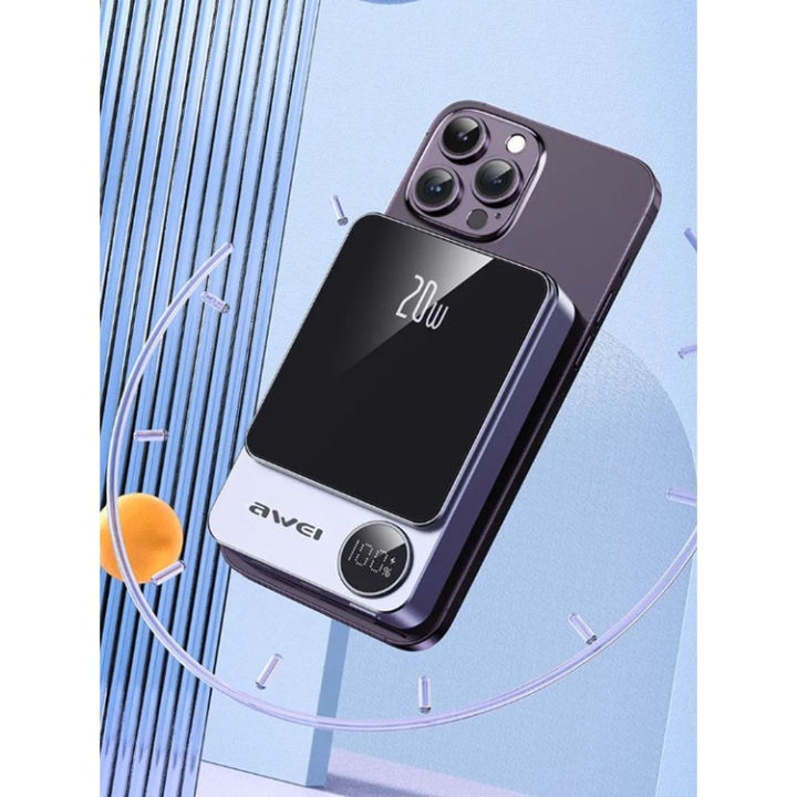 AWEI%20P39K%2015W%20Wireless%20Magnetic%2010000mAh%20Power%20Bank%2022.5W%205A%20PD%2020W%20Super%20Fast%20Charging%20with%20Digital%20Display%20-%20Image%202