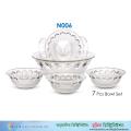 Crystal Clear Glass Bowl Set (7 Pieces) OLiLA N006 (৭ পিচের স্বচ্ছ কাঁচের বাটি সেট). 