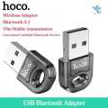 Hoco UA28 Transparent USB Bluetooth 5.1 Dongle Mini Portable Bluetooth Receiver Bluetooth 5.1 BT Adapter for Laptop PC.