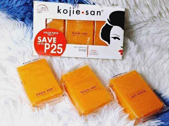 Kojie San Skin Brightening Soap - Original Kojic Soap that Reduces Dark Spots, Hyperpigmentation, & Scars with Coconut & Tea Tree Oil - 65g x 3 Bars