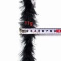2 Meters Black Fluffy Marabou Feathers Boa Scarf Natural Turkey Feather On Ribbon Decor Wedding Dress Clothing Sewing Accessory.