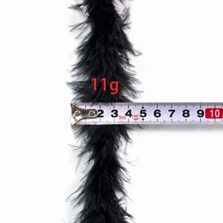 2%20Meters%20Black%20Fluffy%20Marabou%20Feathers%20Boa%20Scarf%20Natural%20Turkey%20Feather%20On%20Ribbon%20Decor%20Wedding%20Dress%20Clothing%20Sewing%20Accessory%20-%20Image%203