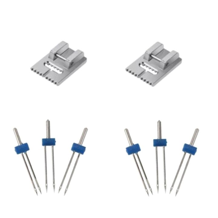 BRADOO-6Pack%20Double%20Twin%20Needles%20Wrinkled%20Needle%20with%202%20PCS%209%20Groove%20Pintuck%20Presser%20Foot%20for%20Sewing%20Machine%20Accessories%205FM%20-%20Image%203