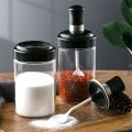 Glass Seasoning Tank Kitchen Clear Spice Bottles Pepper Spoon Seasoning Jars Oil Brush Honey Dispenser Food Storage Container. 