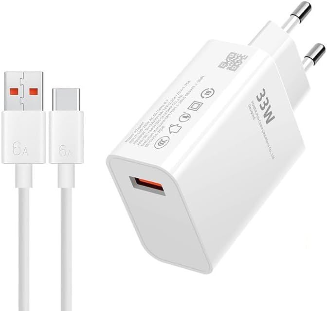 Xiaomi Fast Charger 33W Original 6A with USB C Cable 2m, Charger