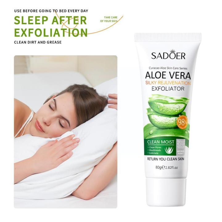 Face Exfoliating Gel Aloe Vera Facial Exfoliating Scrub Cleanses Care Pores Acne Blackhead Skin Shrink Treatment Whitening I1F2